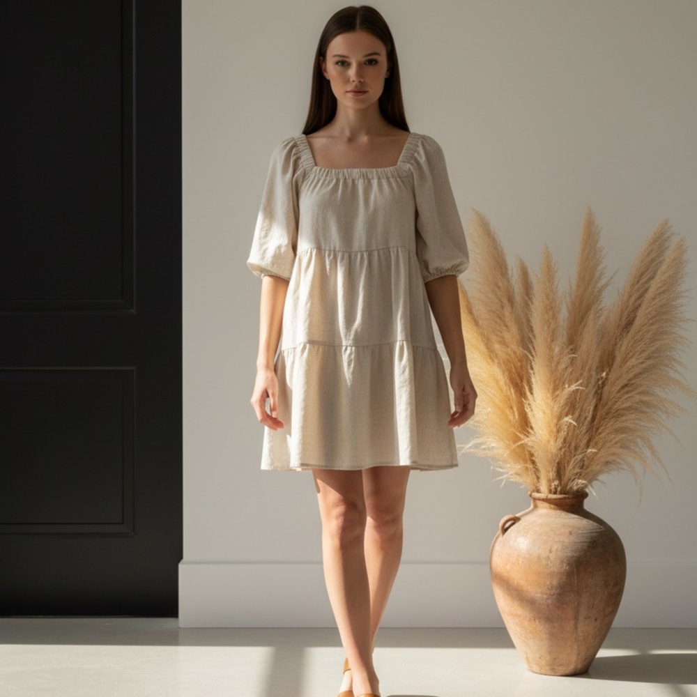 Elegant Cream Mini Dress